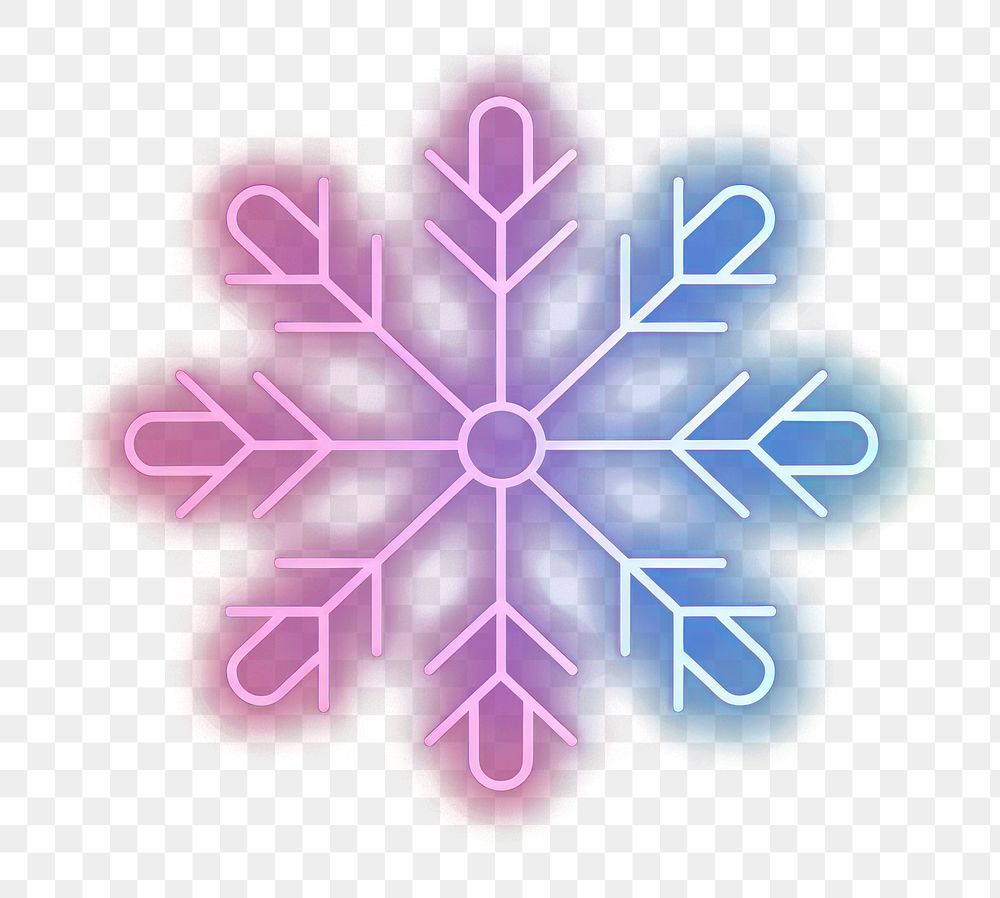 PNG Snowflake neon chandelier outdoors.