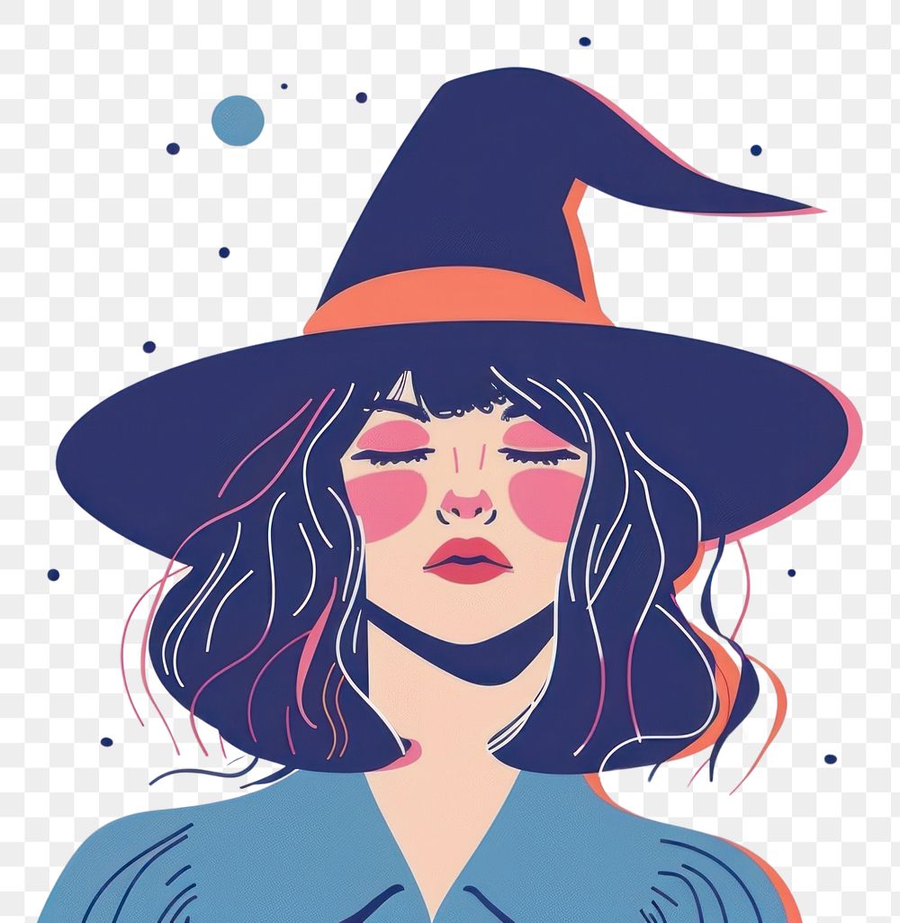 PNG Witch flat illustration art illustrated clothing.