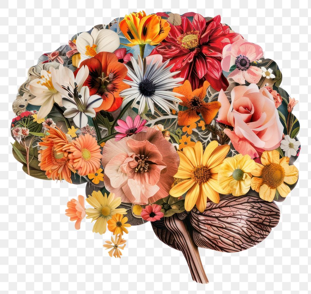 PNG Flower Collage brain pattern flower plant.