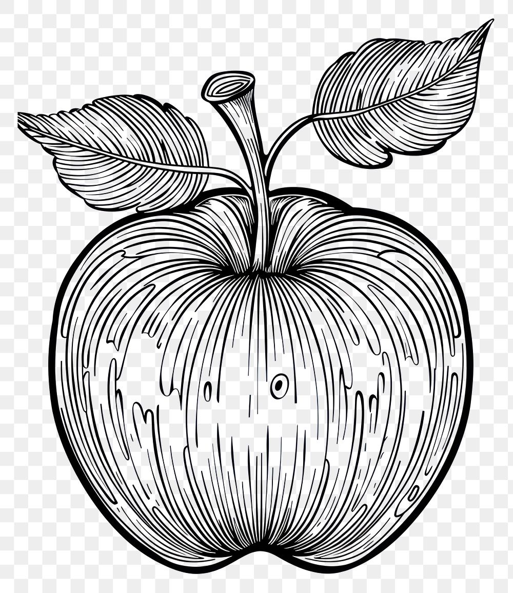PNG Apple sketch art illustrated.