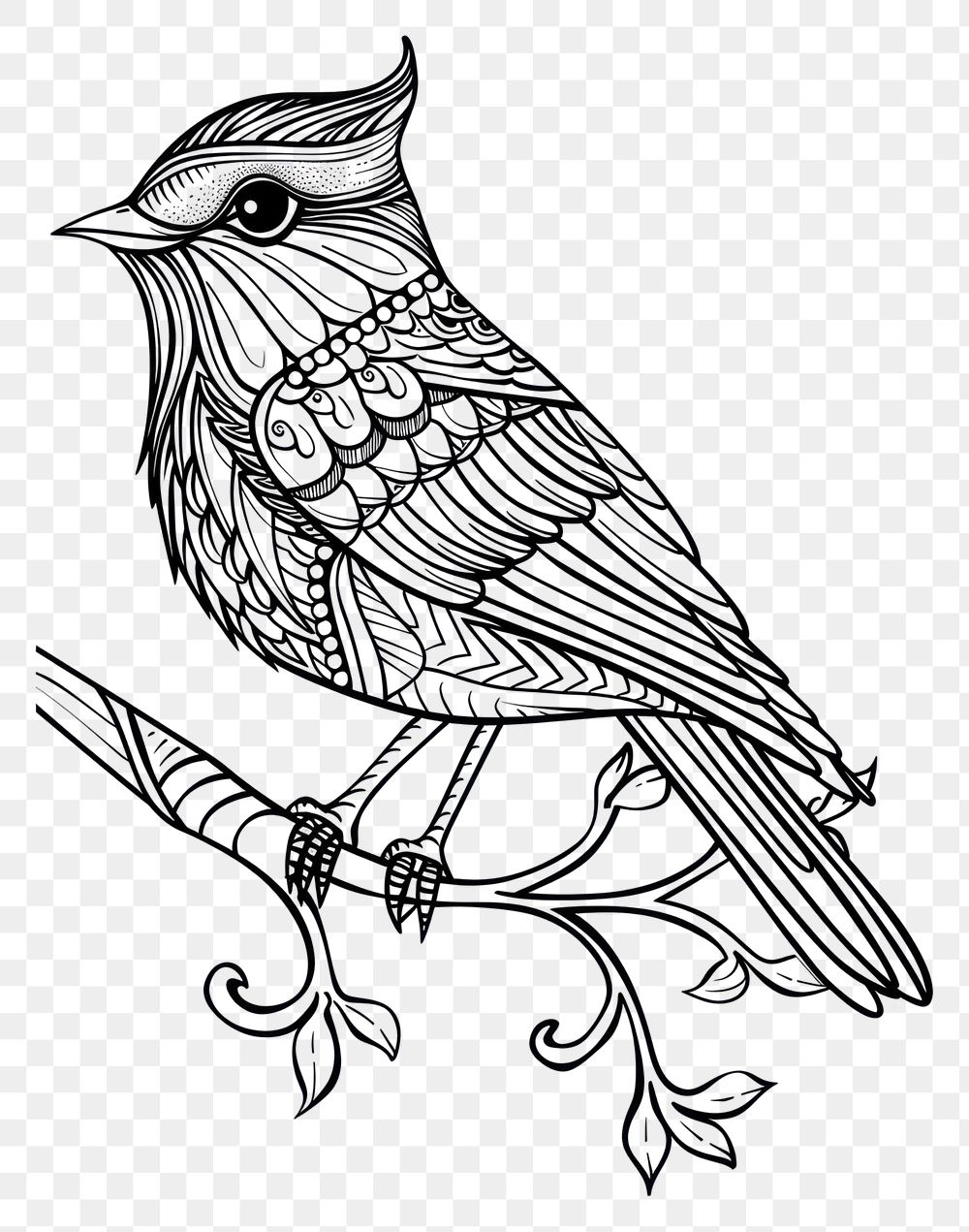 PNG Bird sketch art illustrated.