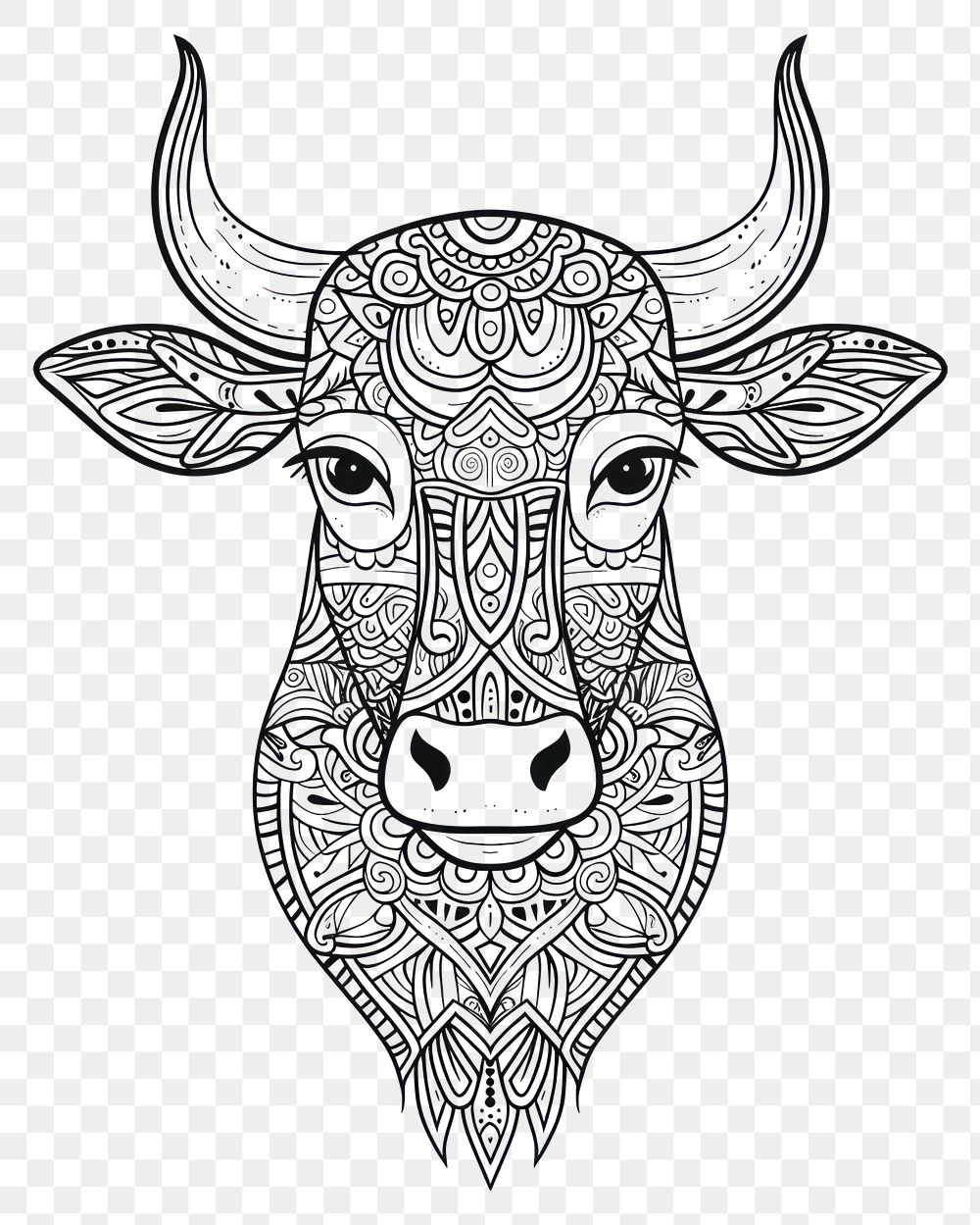 PNG Cow sketch art illustrated.