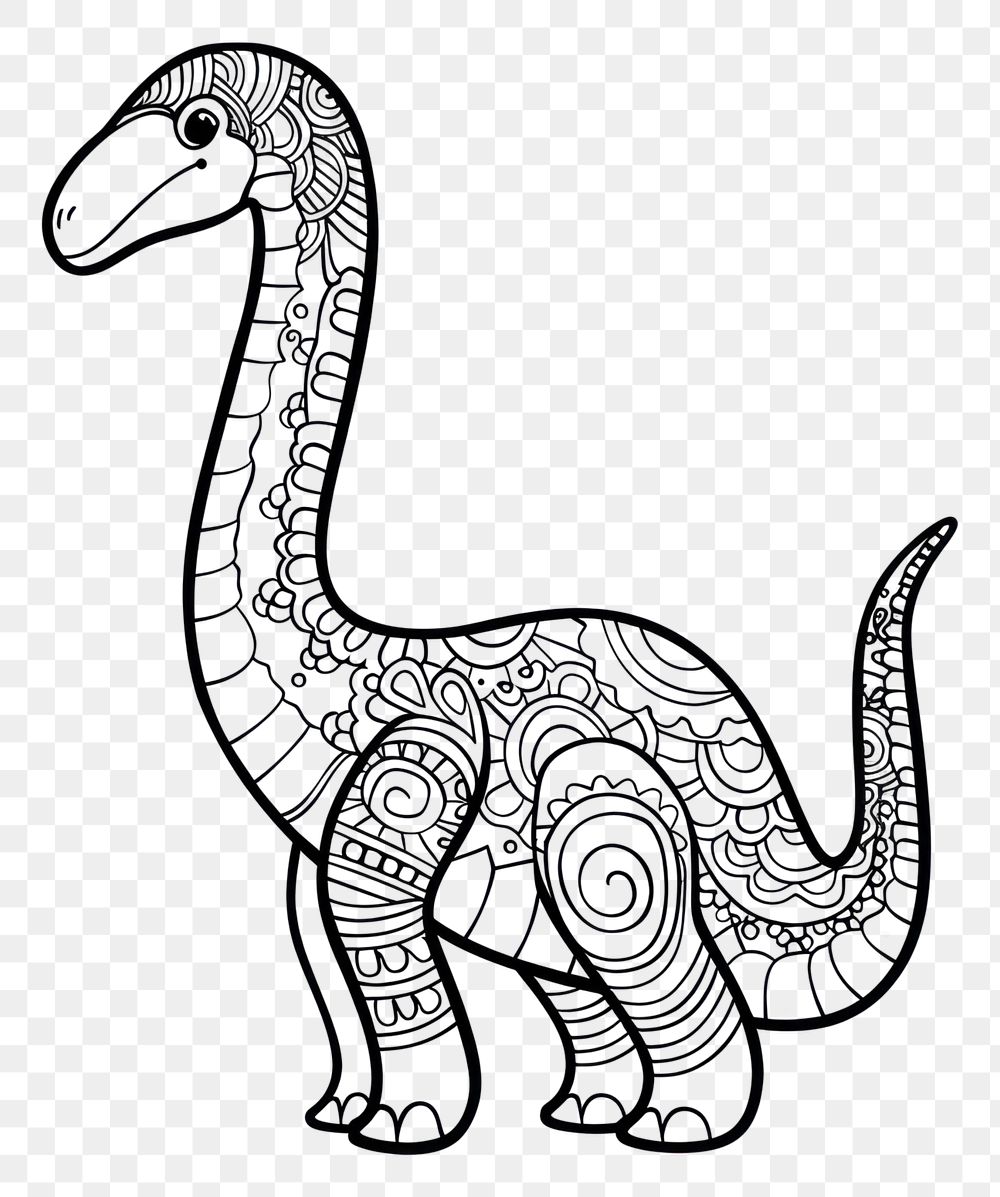 PNG Dinosaur sketch doodle art.