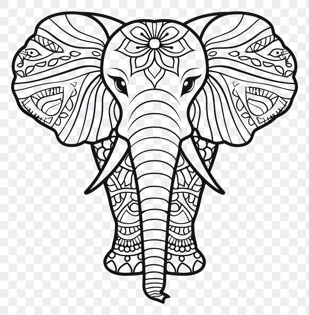 PNG Elephant sketch art illustrated.