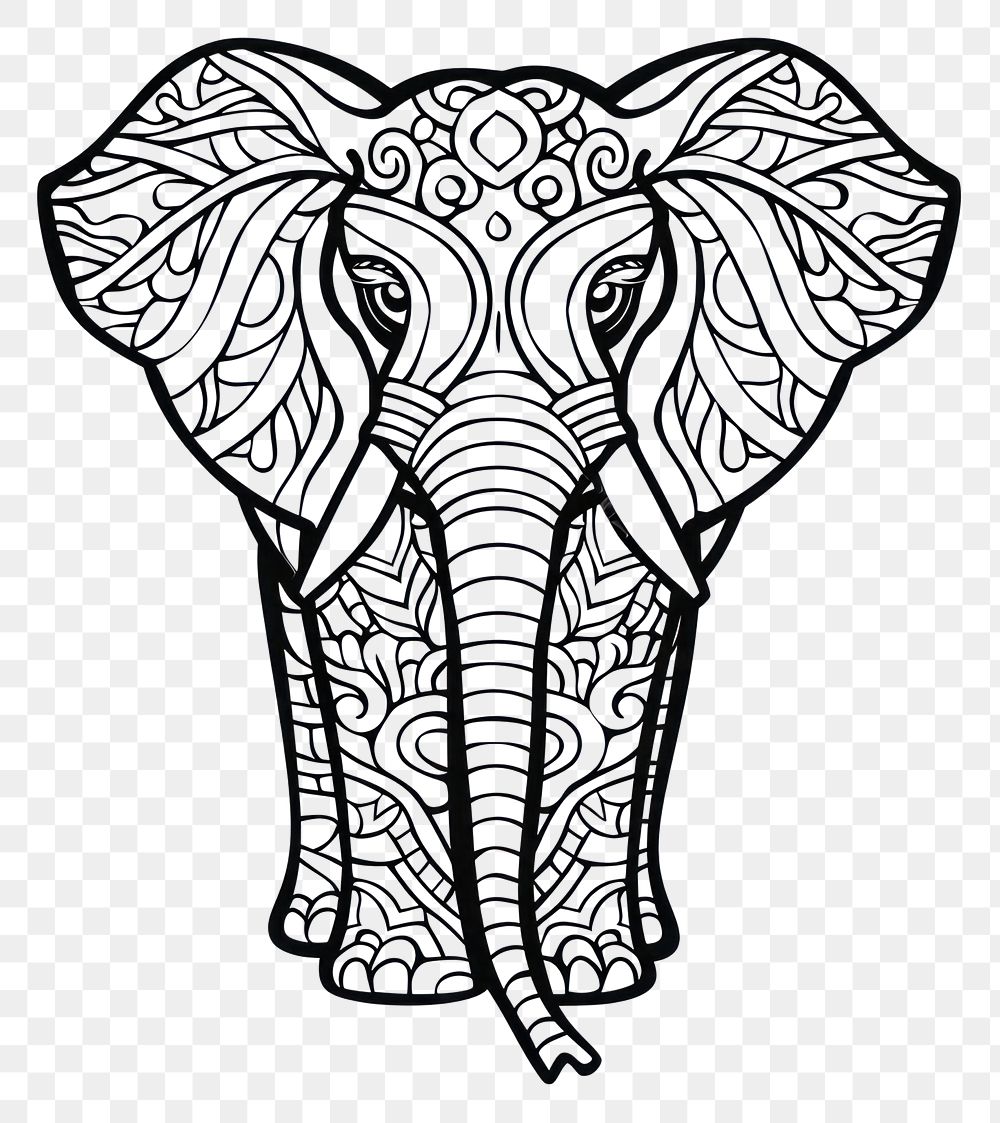 PNG Elephant sketch art illustrated.