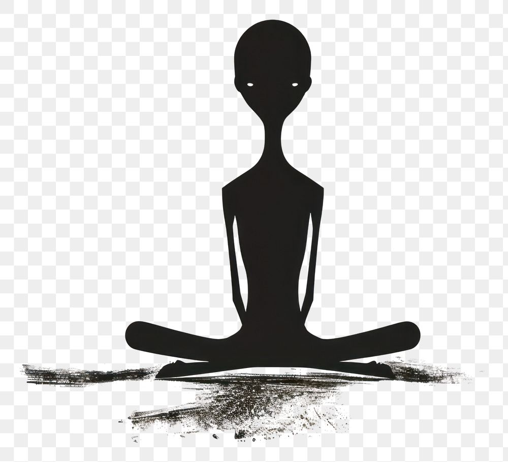 PNG Black minimalist anxiety logo design silhouette drawing spirituality.