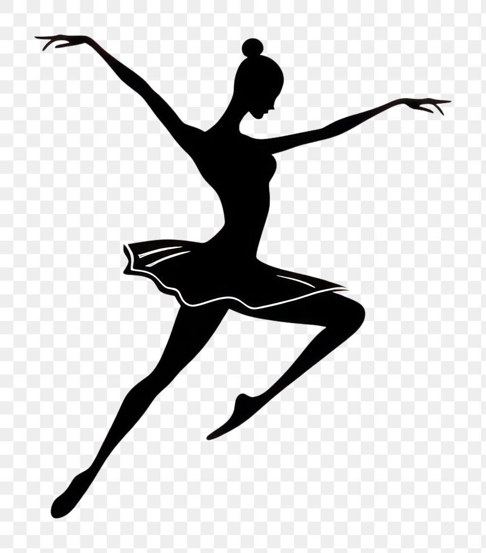 PNG Black minimalist ballerina logo design silhouette dancing ballet.