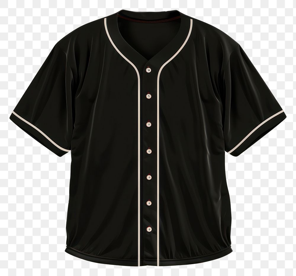 PNG Black minimalist baseball jersey logo design t-shirt sleeve blouse.