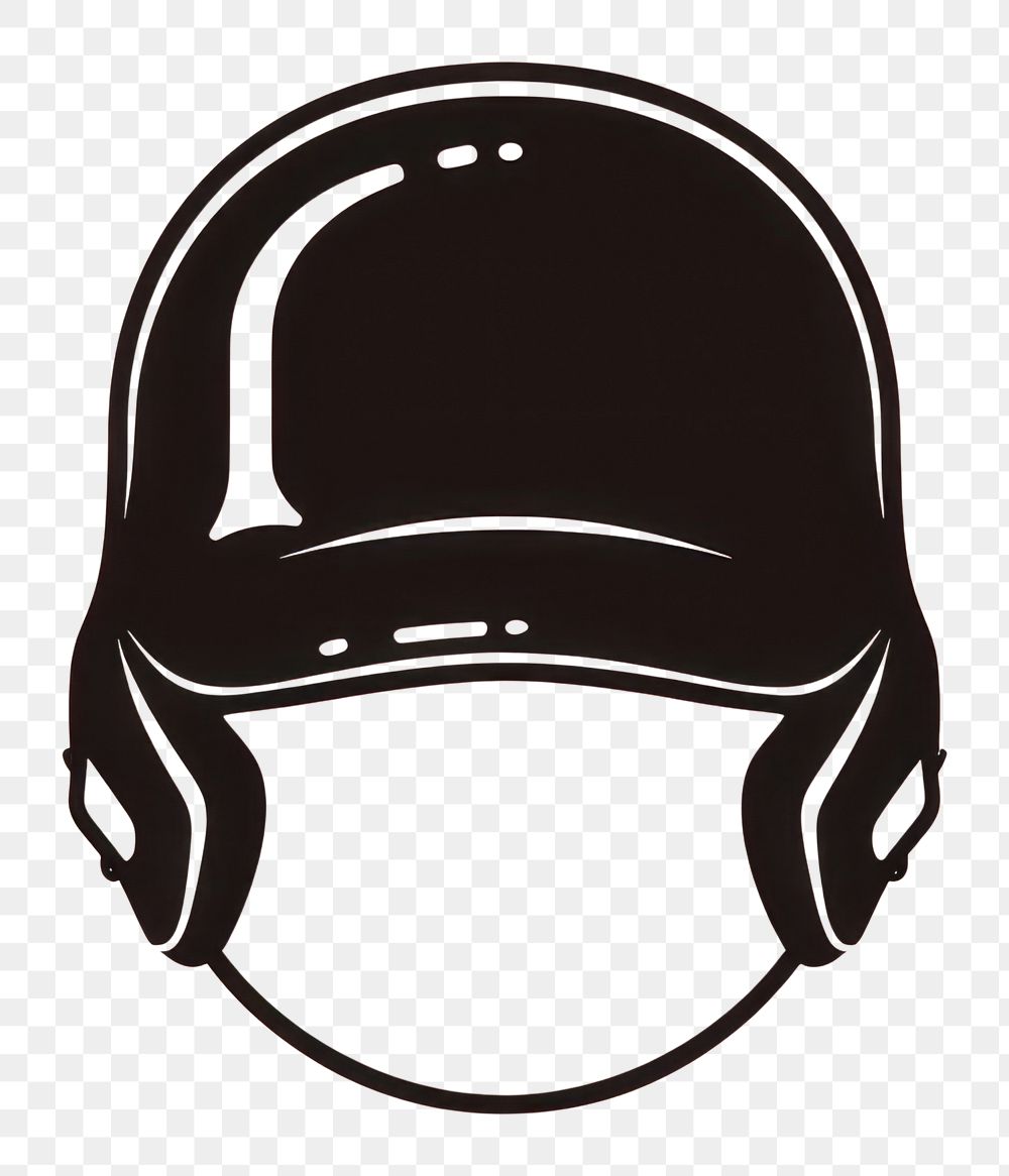 PNG Black minimalist baseball jersey logo design drawing helmet protection.