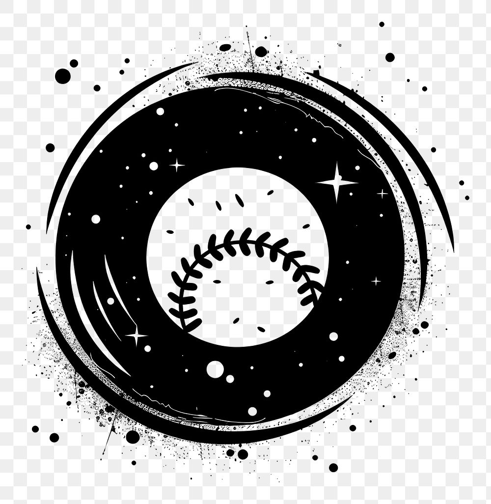 PNG Black minimalist baseball logo design drawing sports cartoon.