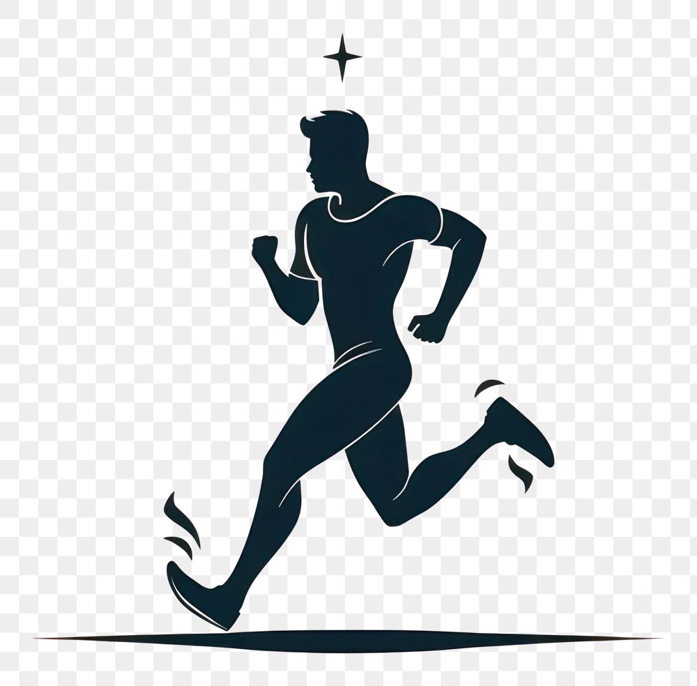 PNG Black minimalist boy running logo design transportation exercising silhouette.