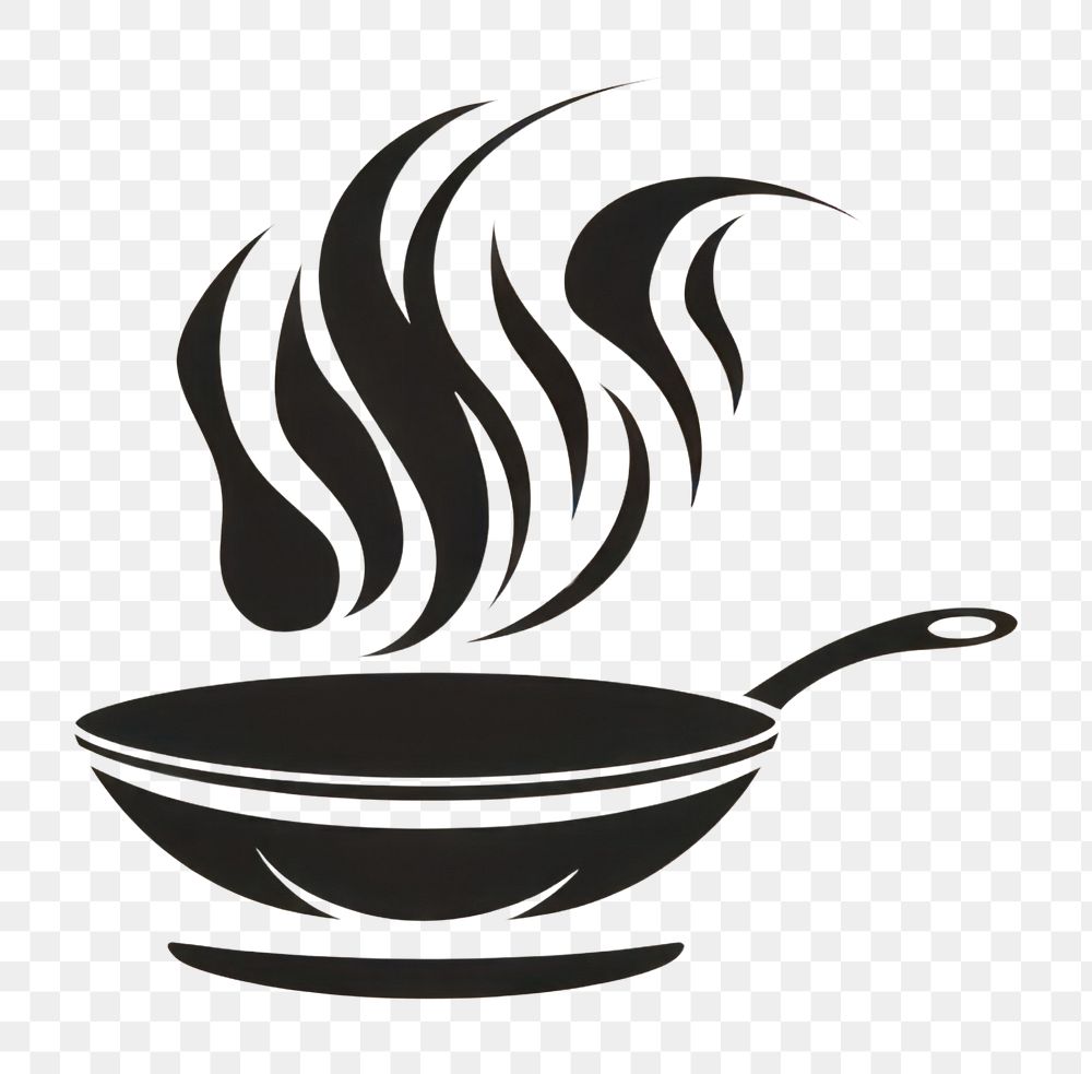 PNG Black minimalist chef hat logo design tableware crockery pattern.