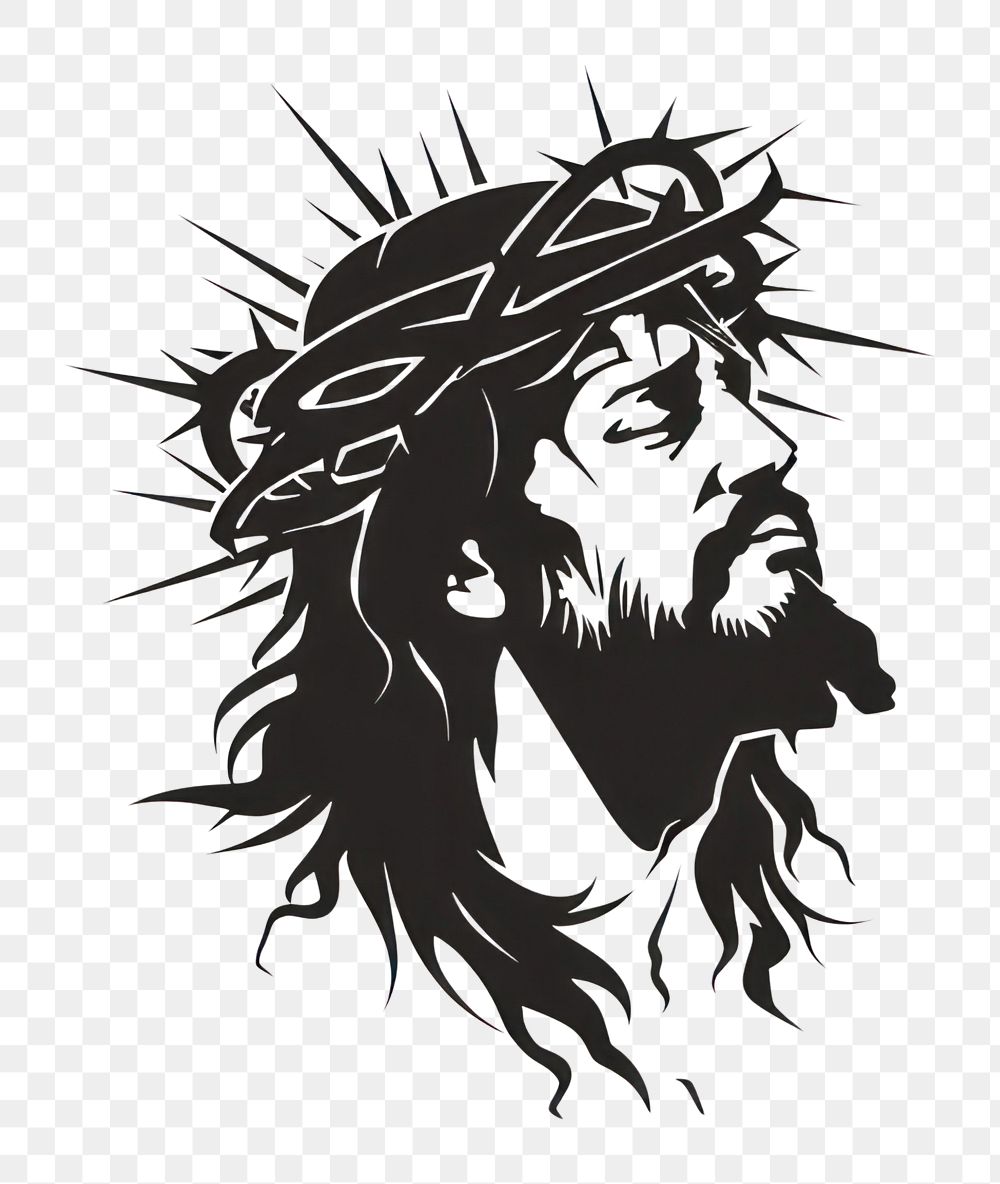 PNG Black minimalist jesus christ logo design drawing publication creativity