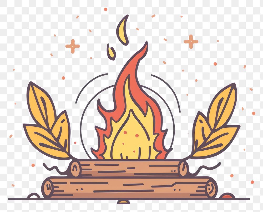 PNG Campfire flat illustration art plant flame.