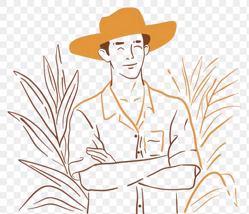 PNG Farmer illustration art illustrated clothing.