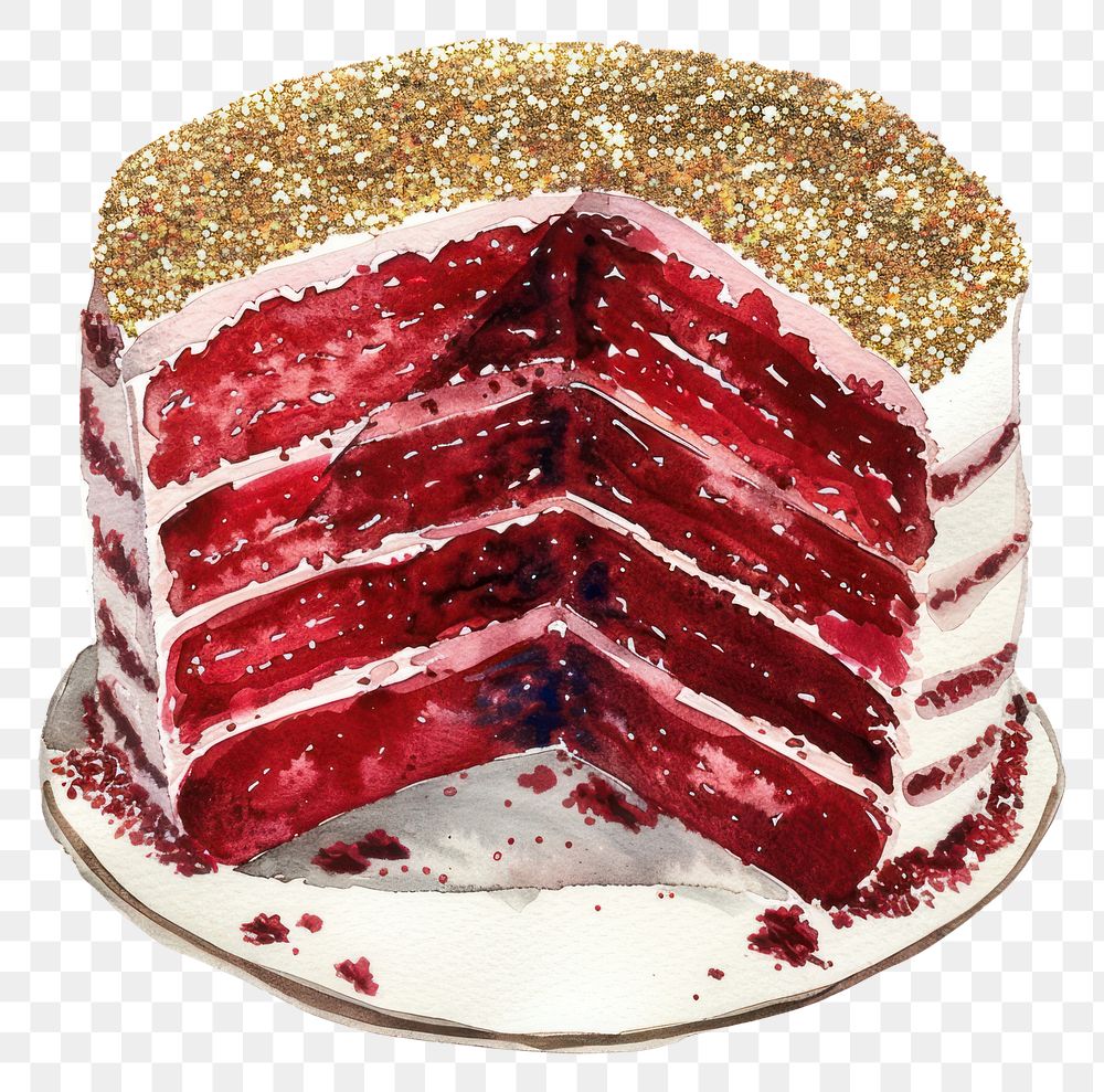 PNG A red velvet cake dessert ketchup torte.