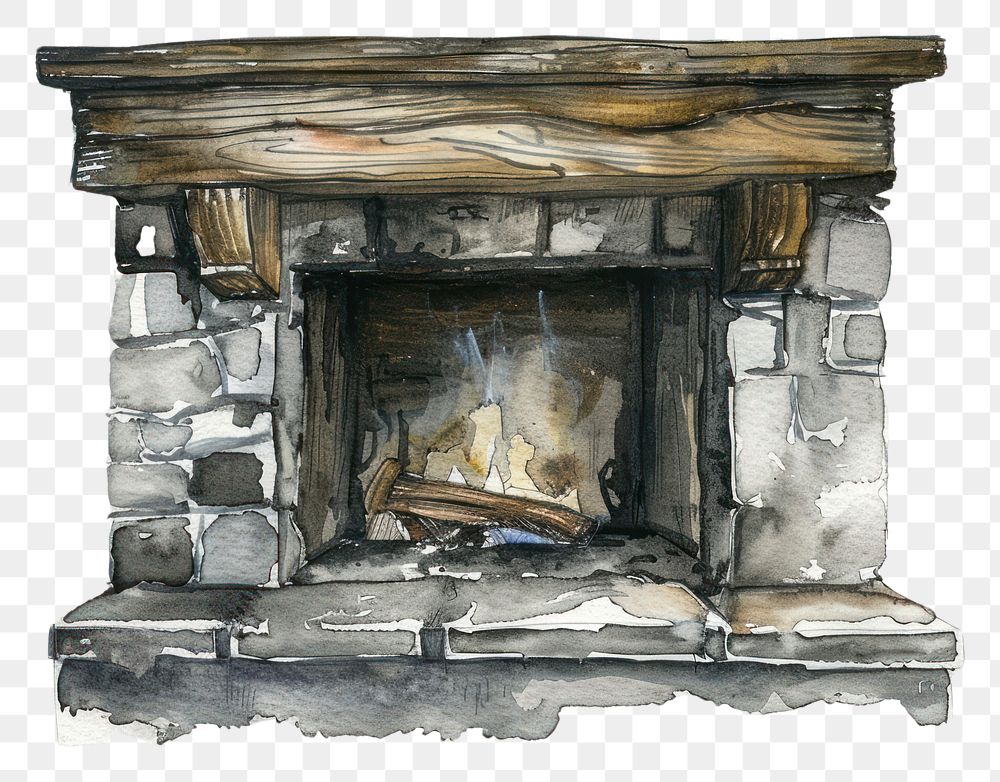 PNG Monochromatic fireplace hearth architecture creativity.