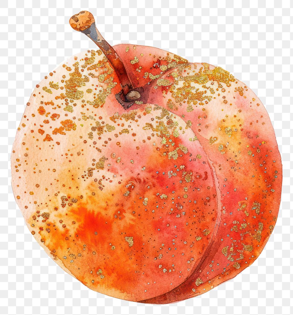 PNG Peach painting fruit plant.