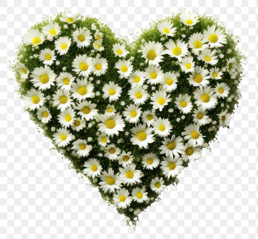 PNG Heart shape grass flower daisy asteraceae.