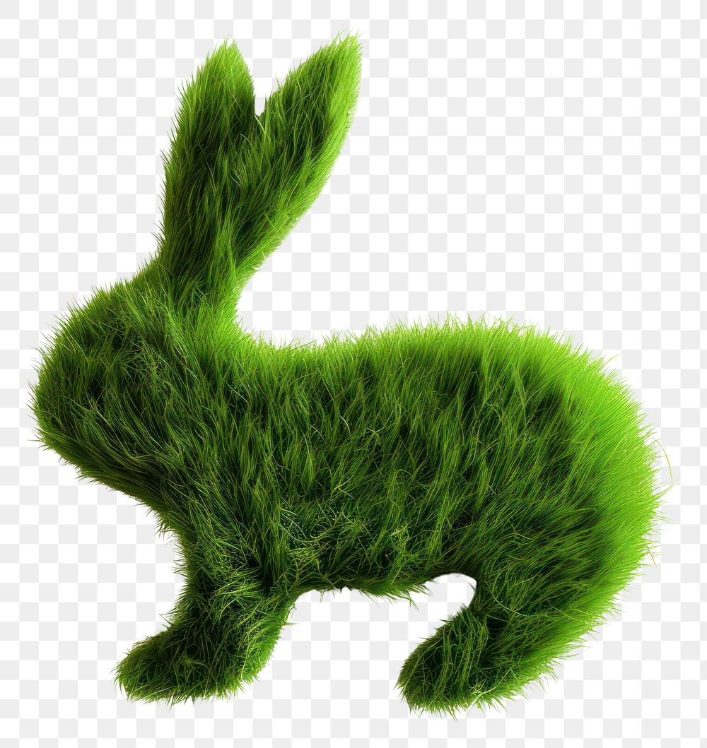 PNG Rabbit shape grass animal mammal plush.