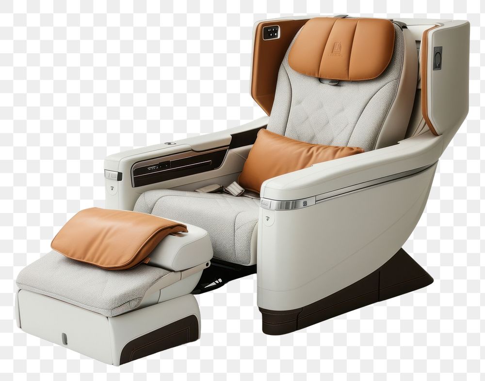 PNG Airplane business class seat relaxation furniture armchair.