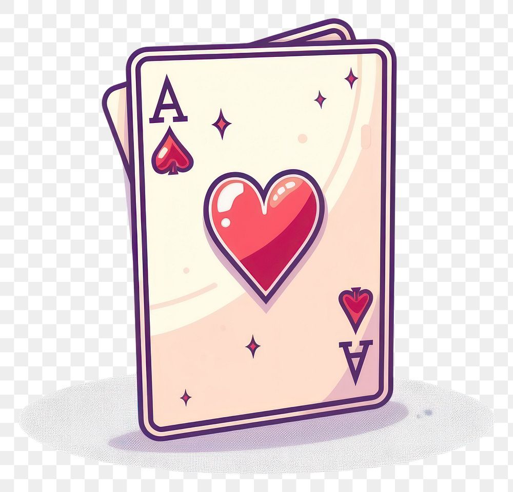 PNG Poker card flat illustration symbol heart love heart symbol.