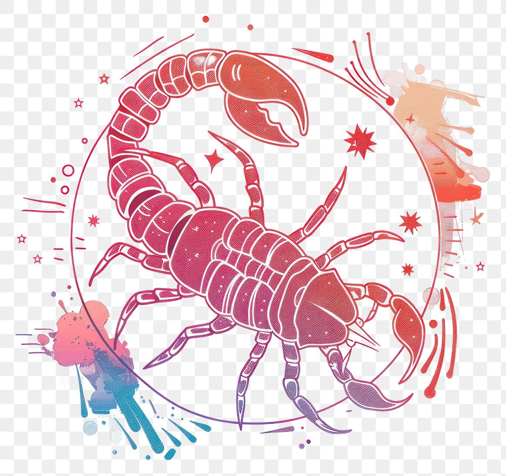 PNG Scorpio astrological sign illustration invertebrate seafood crawdad.