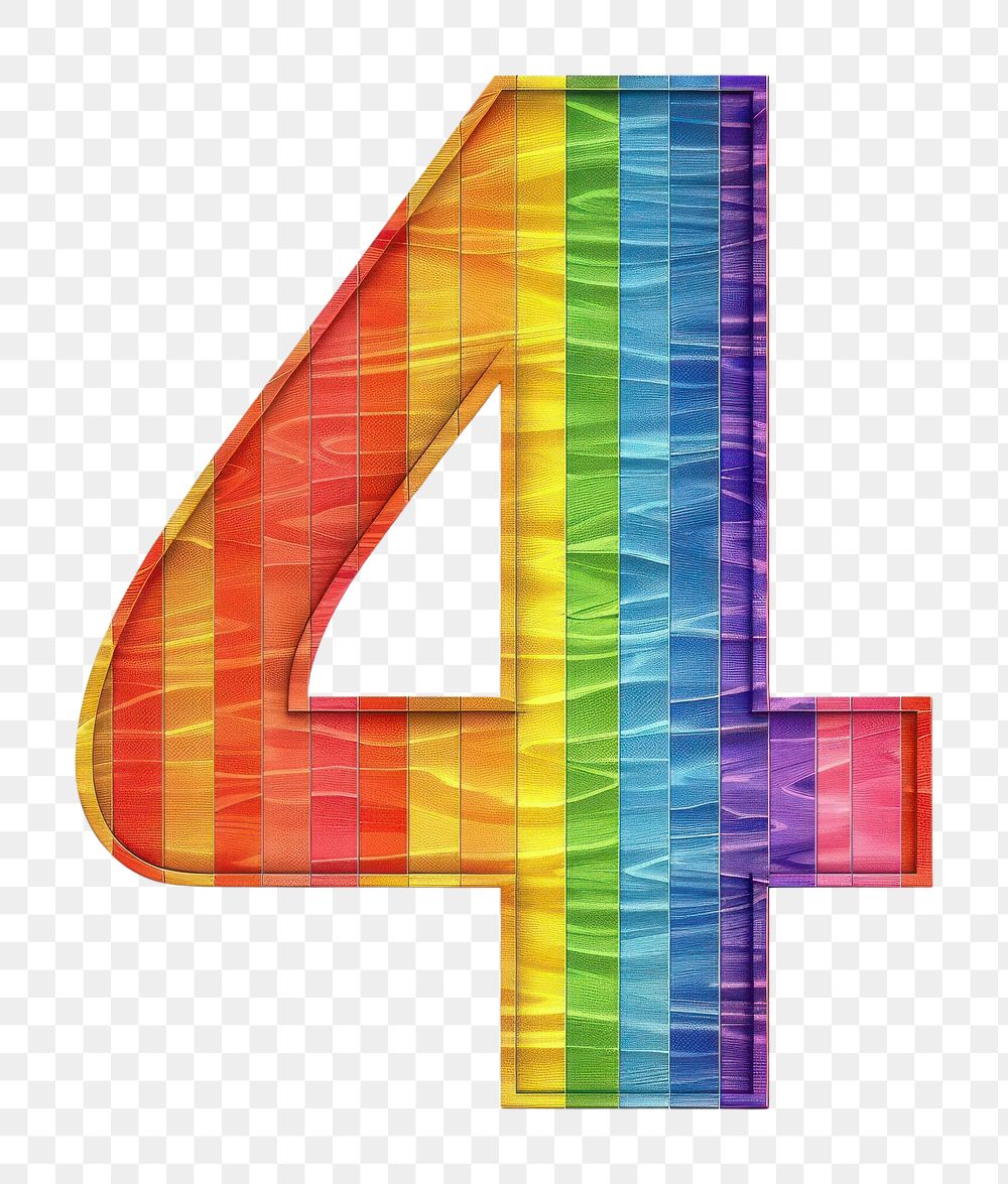 Rainbow with number 4 symbol text art.