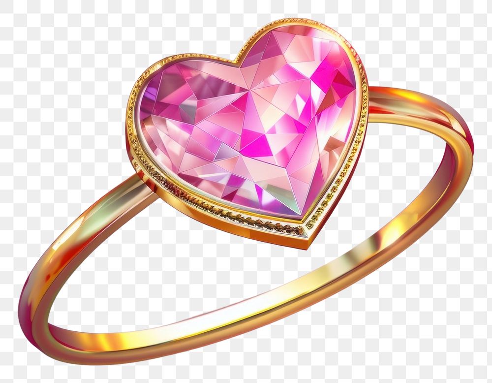 PNG Gold ring with pink heart gemstone accessories accessory jewelry.
