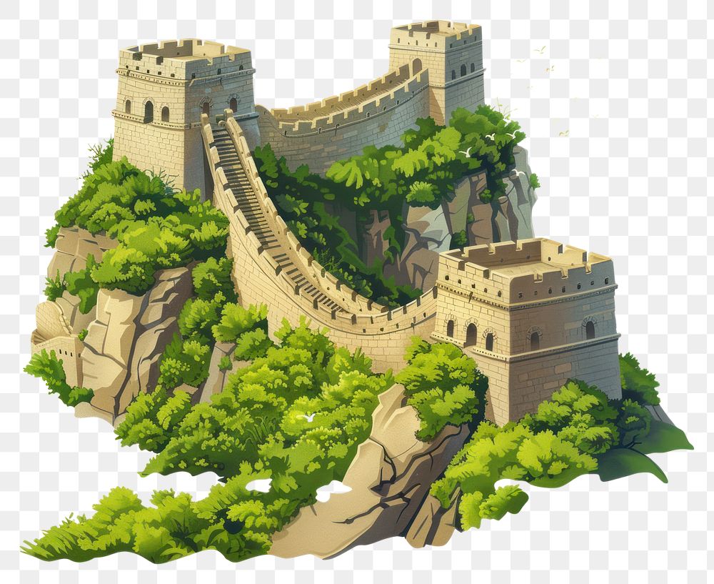 PNG Great Wall architecture building fortress.
