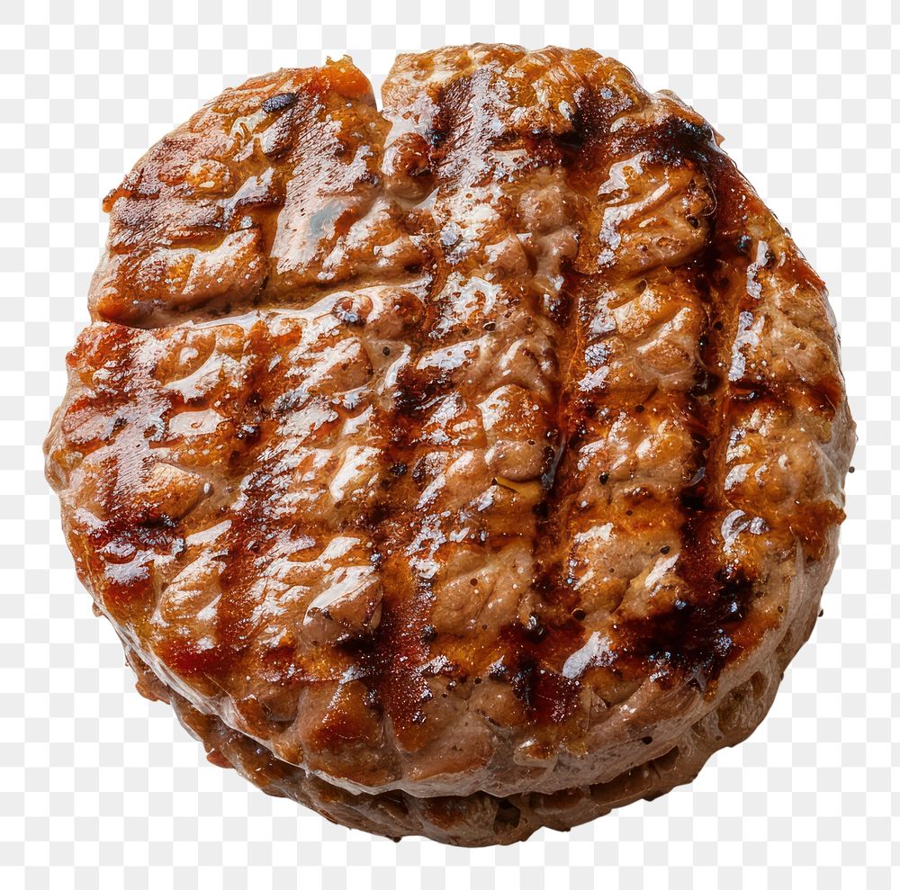 PNG Grilled burger meat steak food pork.