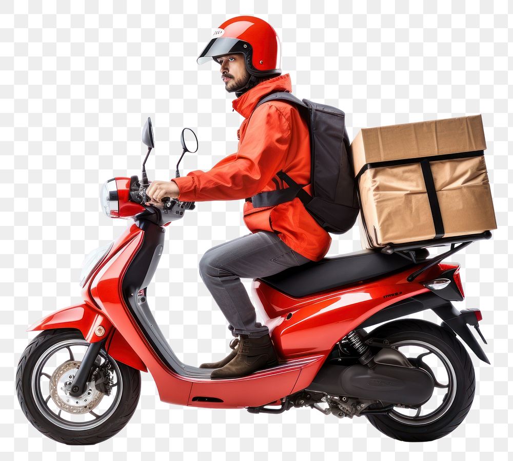 PNG Food delivery transportation motorcycle cardboard.