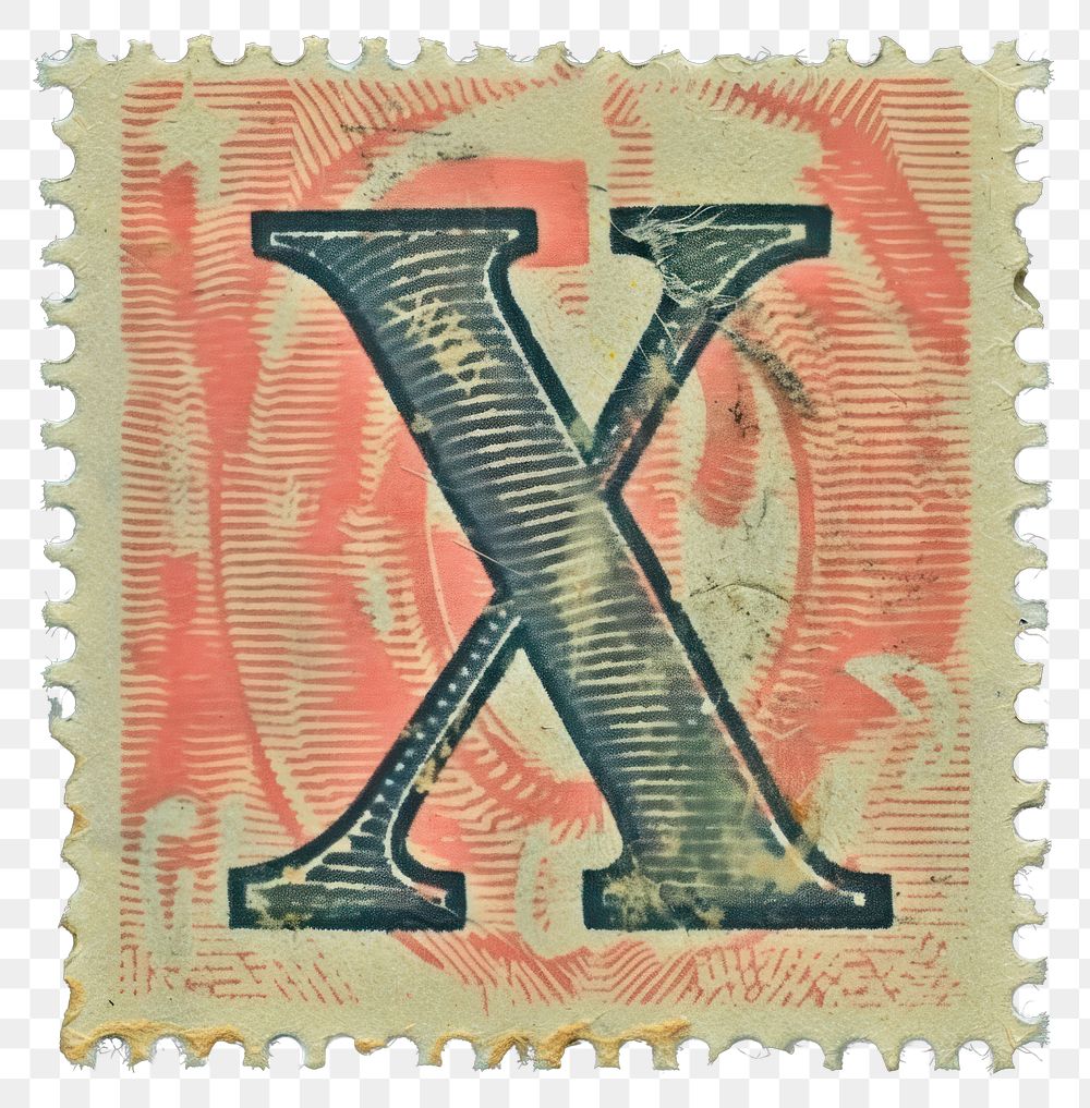 PNG  Stamp with alphabet X backgrounds letter paper.