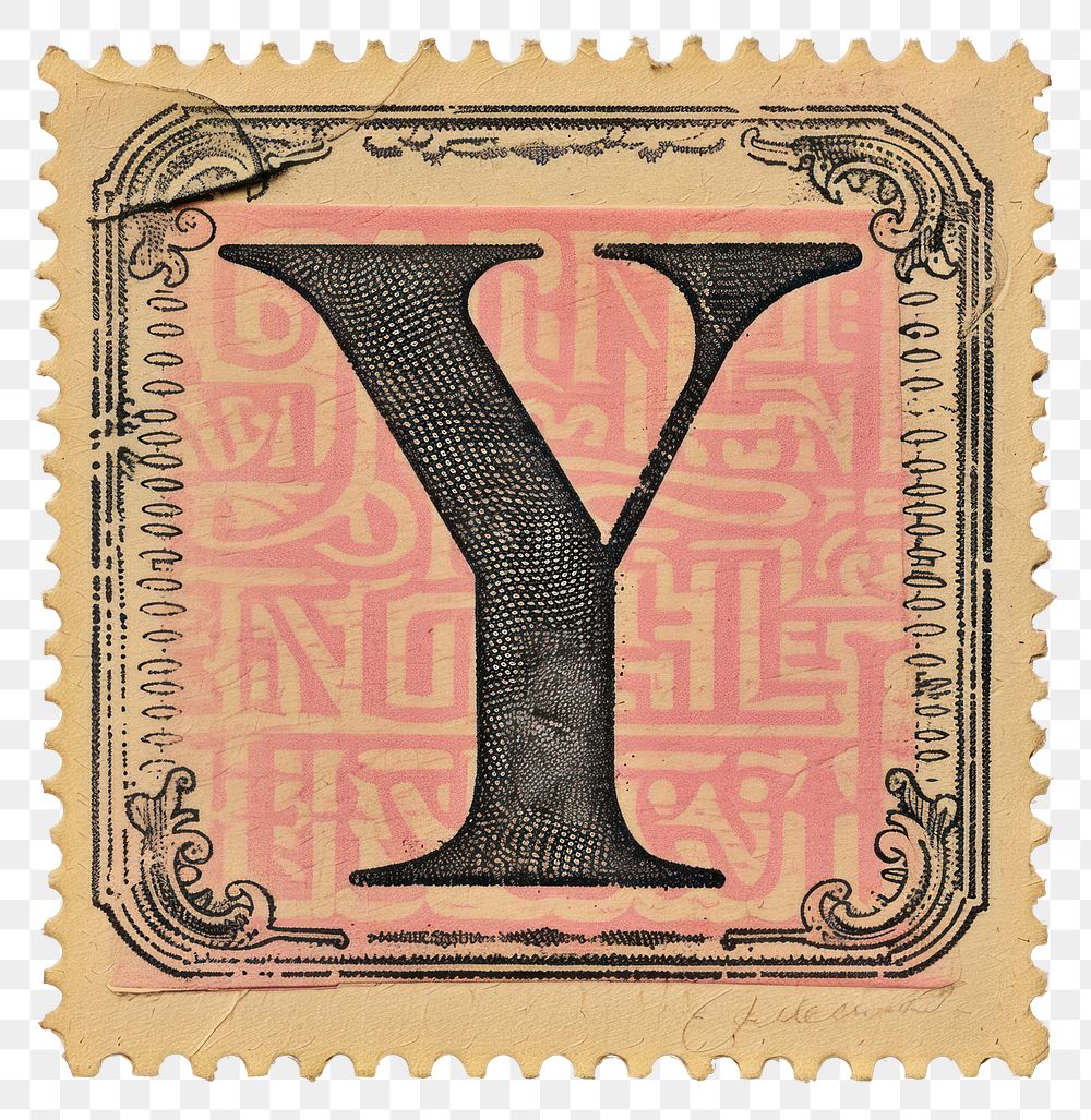 PNG  Stamp with alphabet Y letter paper font.