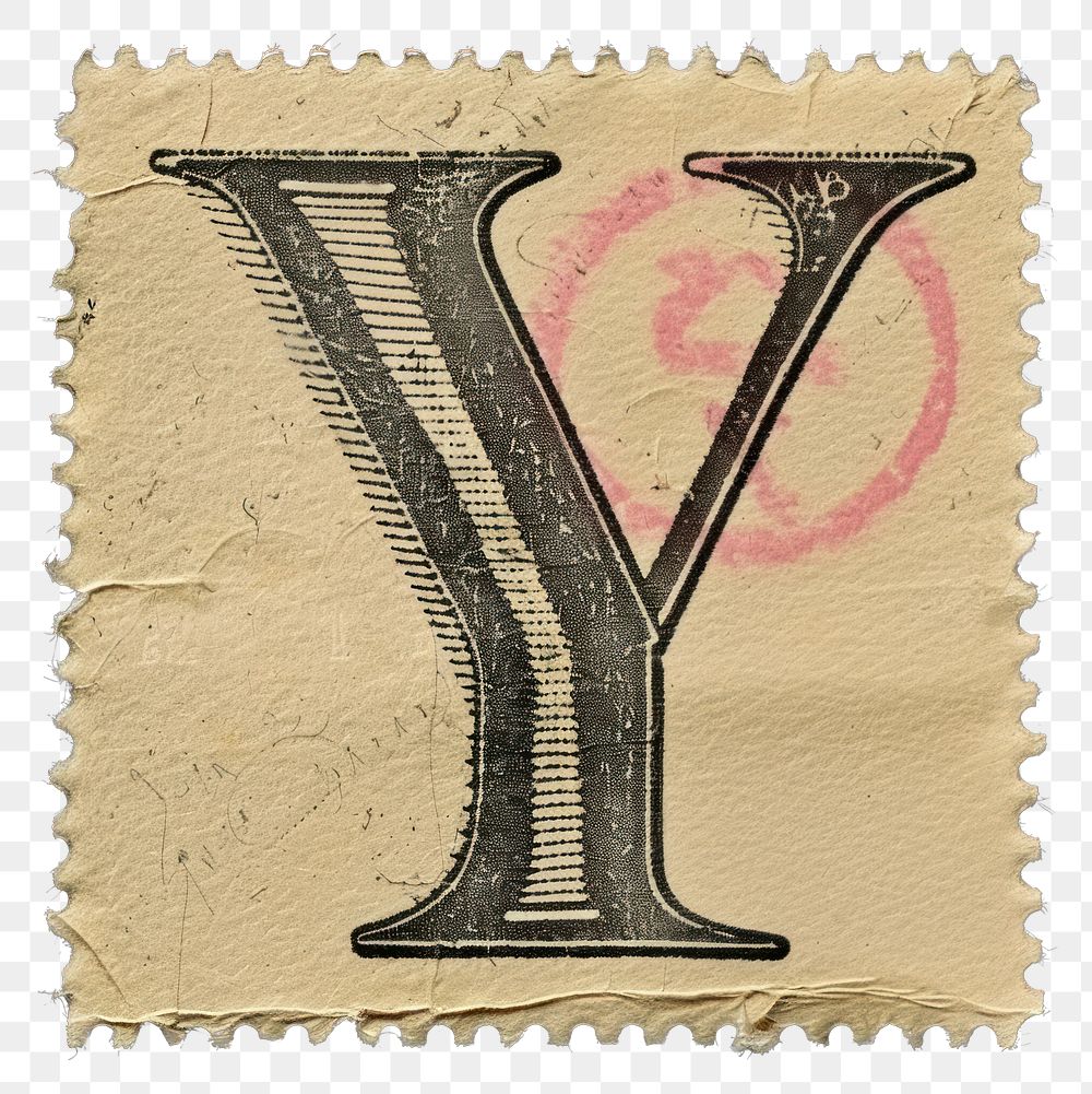 PNG  Stamp with alphabet Y letter paper font.