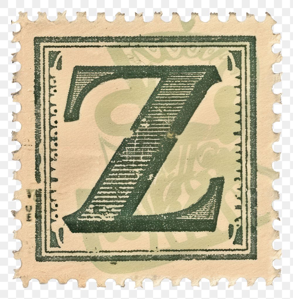 PNG  Stamp with alphabet Z paper text font.