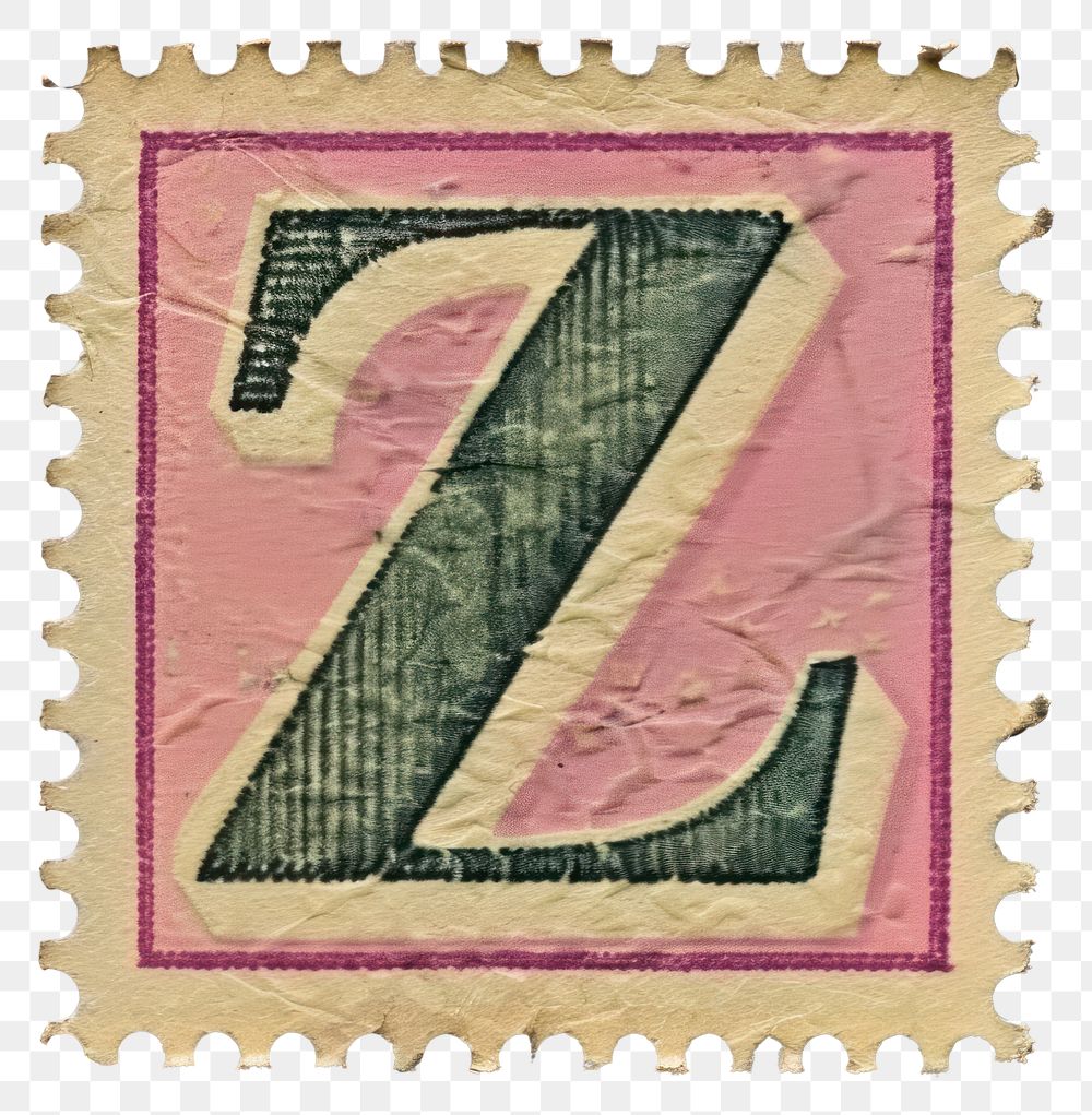 PNG  Stamp with alphabet Z number text font.