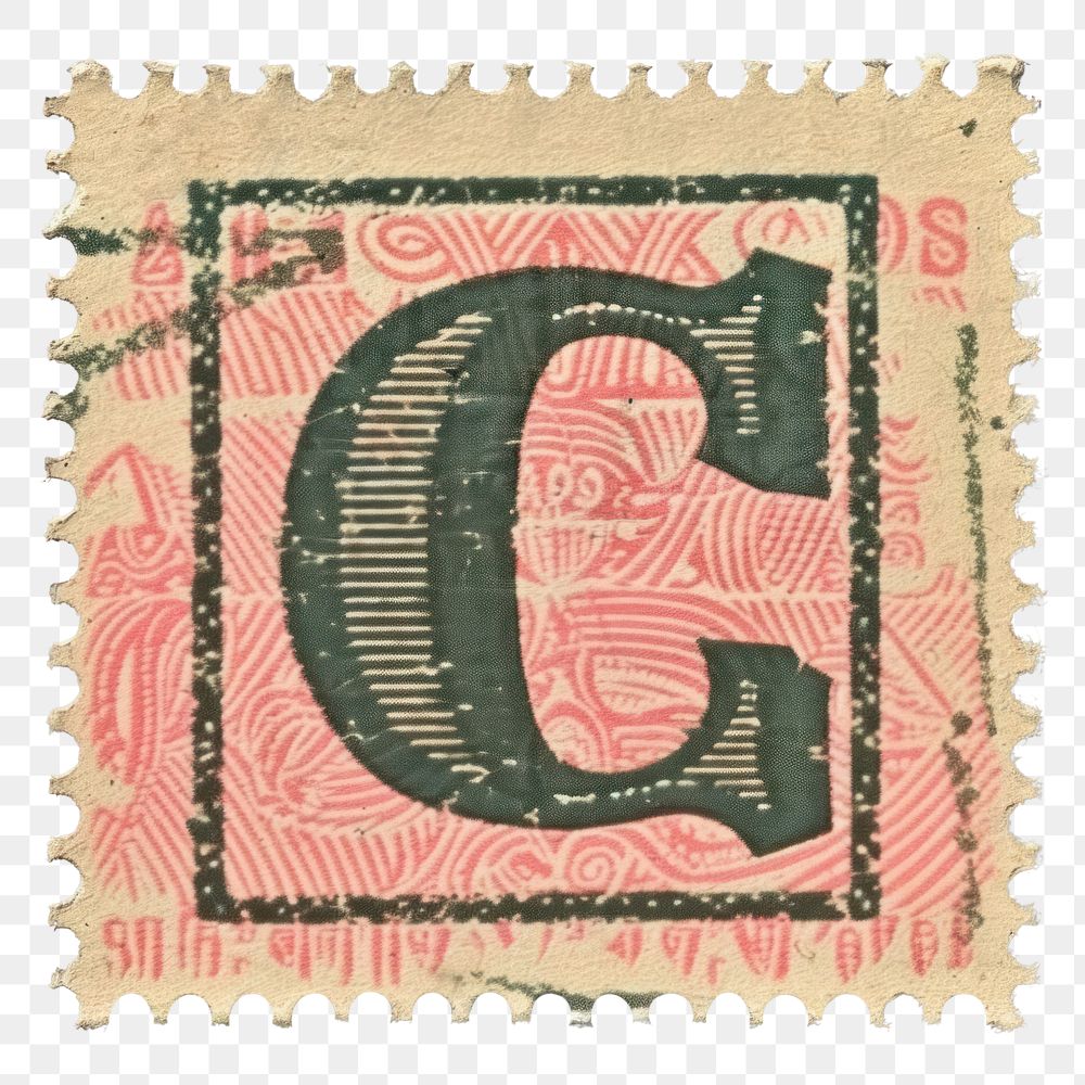 PNG  Postage stamp alphabet C font text art.