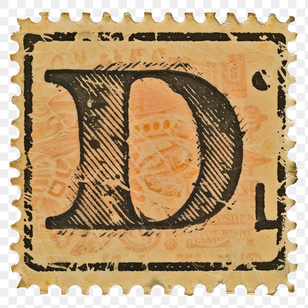 PNG  Stamp with alphabet D backgrounds paper text.