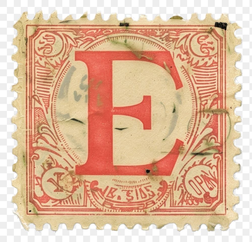PNG  Stamp with alphabet E font art calligraphy.