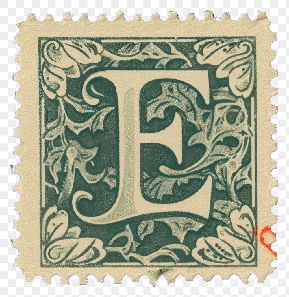 PNG  Stamp with alphabet E font text calligraphy.