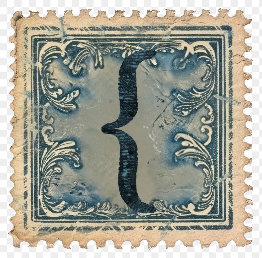 PNG  Stamp alphabet curly brackets paper font art.