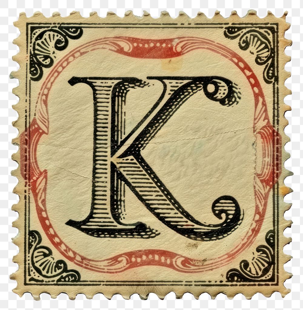 PNG  Stamp with alphabet K backgrounds paper text.
