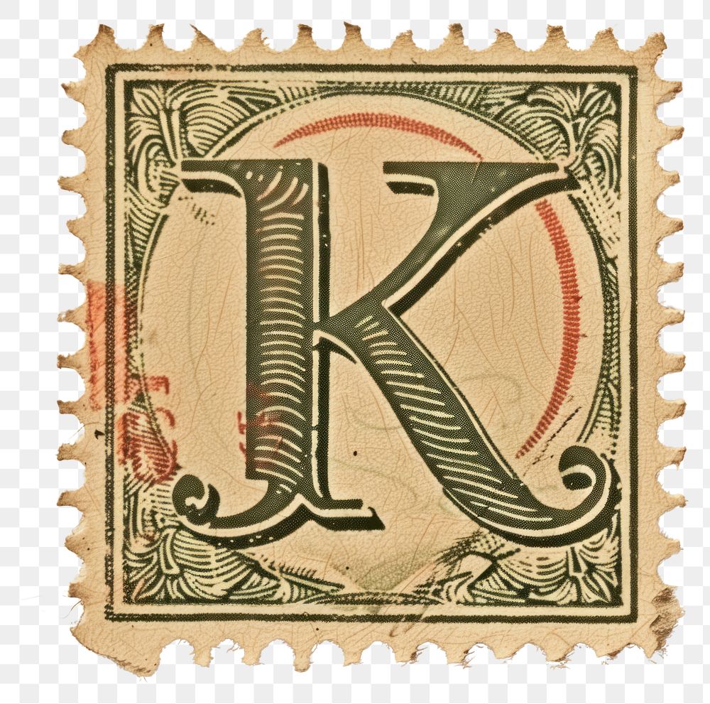 PNG  Stamp with alphabet K paper text font.