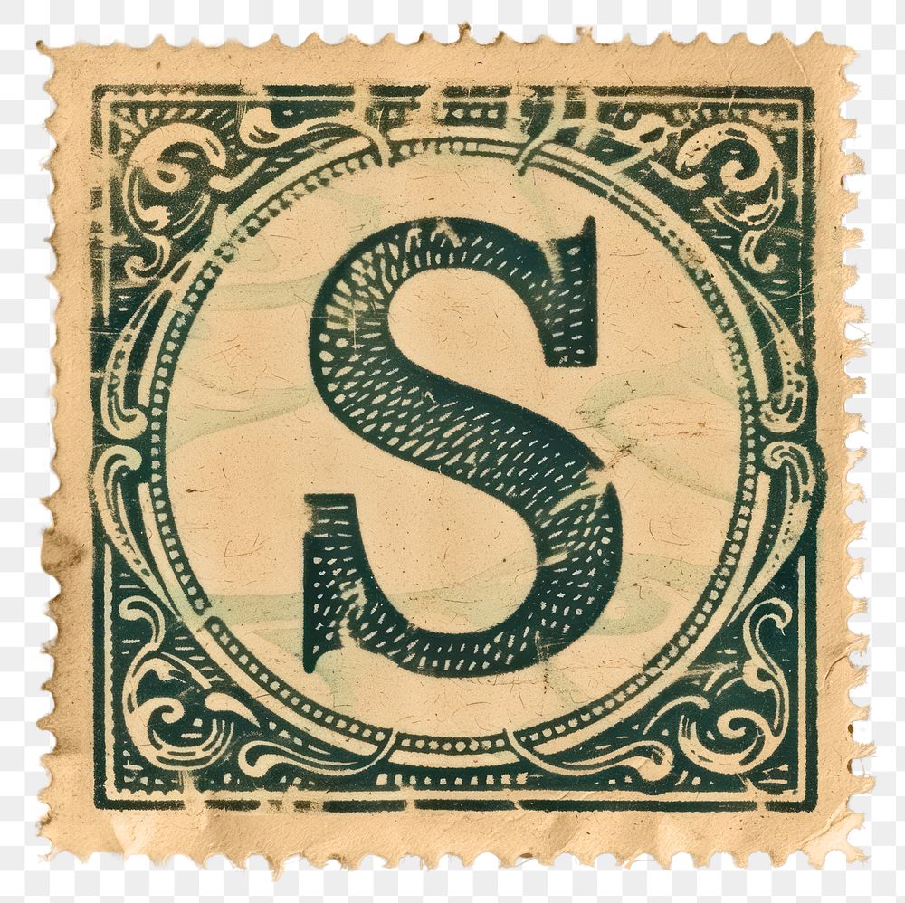 PNG  Stamp with alphabet S backgrounds paper font.