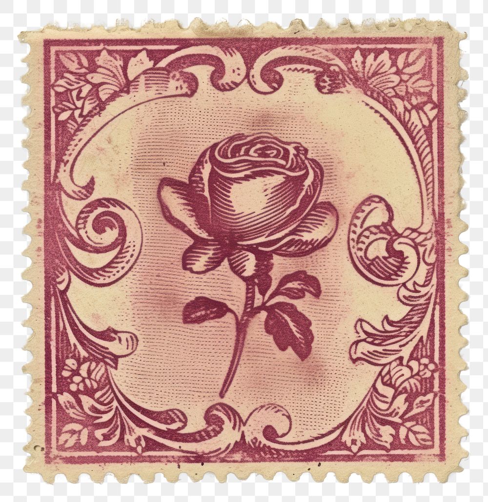 PNG  Vintage postage stamp pattern paper art