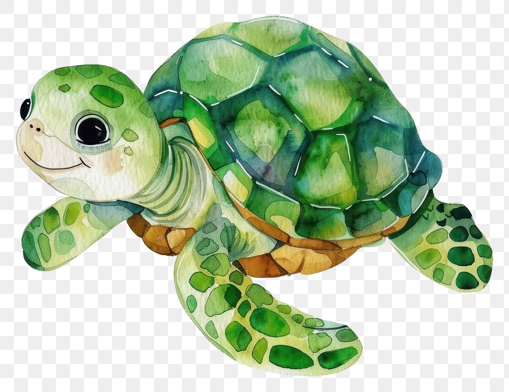PNG Cute sea turtle reptile animal white background.