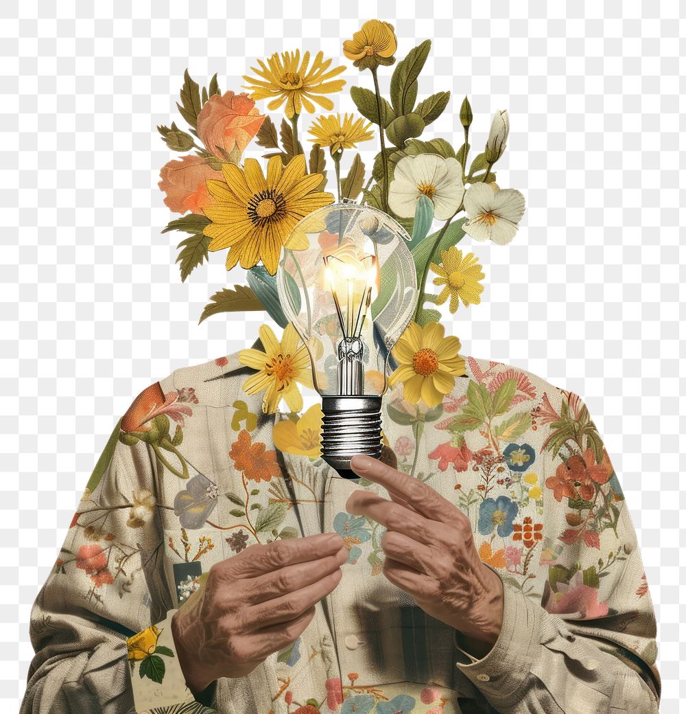 PNG  Person holding light bulb flower lightbulb adult.