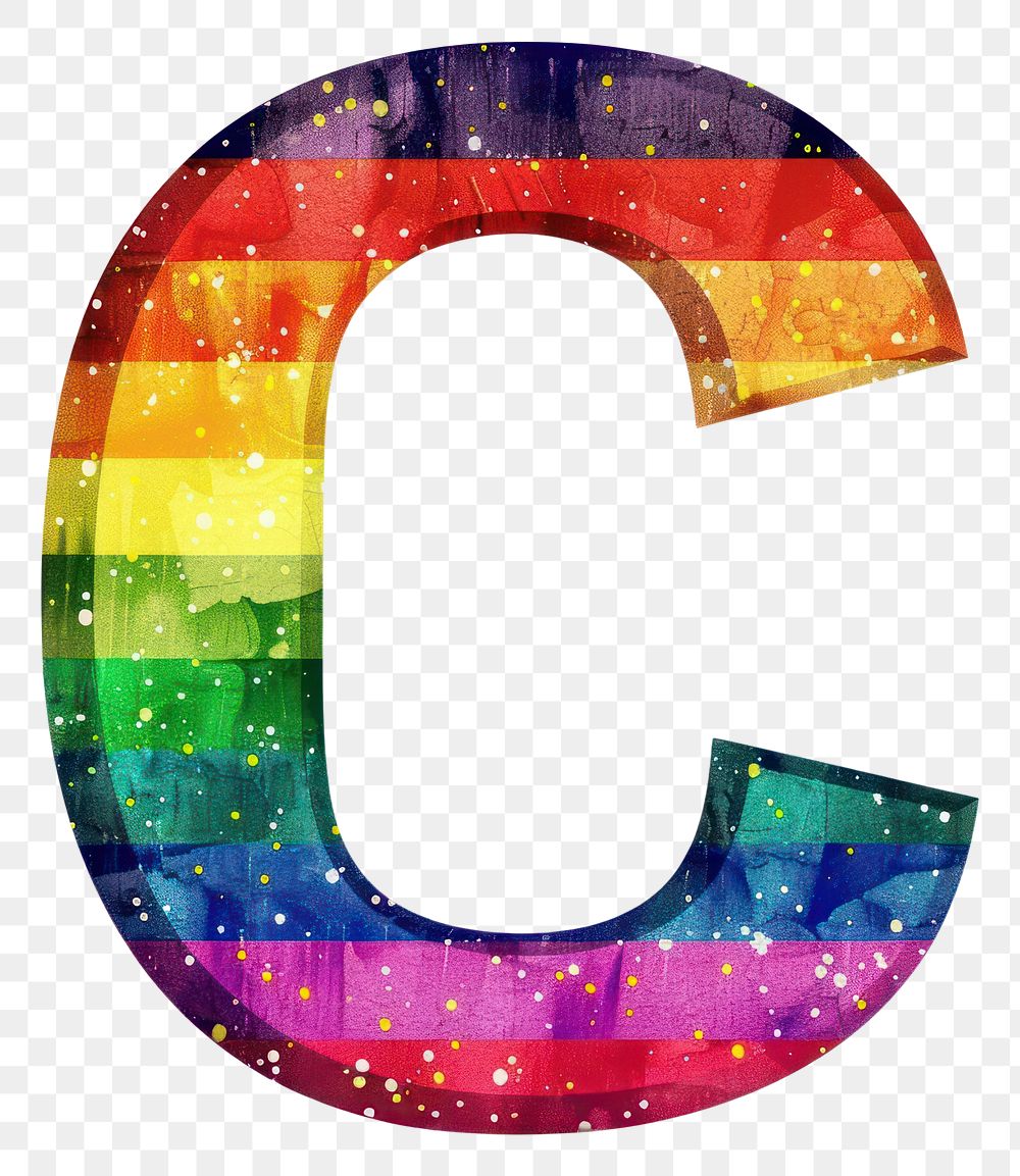 PNG  Alphabet rainbow pattern font.