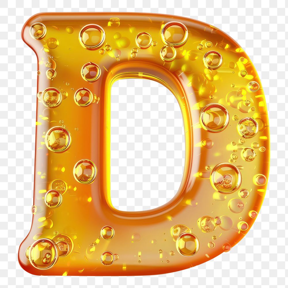 Letter D yellow bubble number.